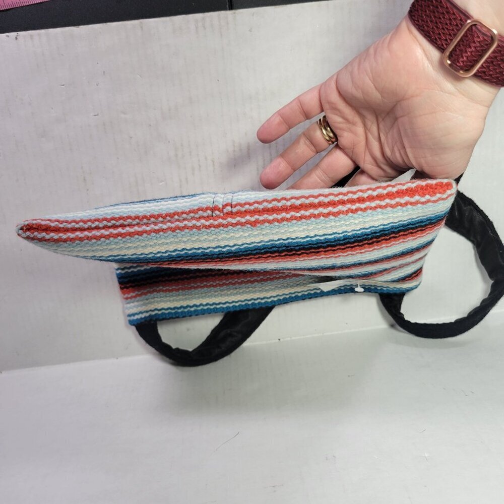 Handwoven Ortegas Wool Shoulder Bag With Striped Pattern Satin Lining - Picture 8 of 8